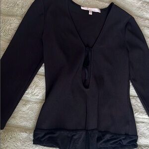 Lovers + Friends Black Keyhole Blouse